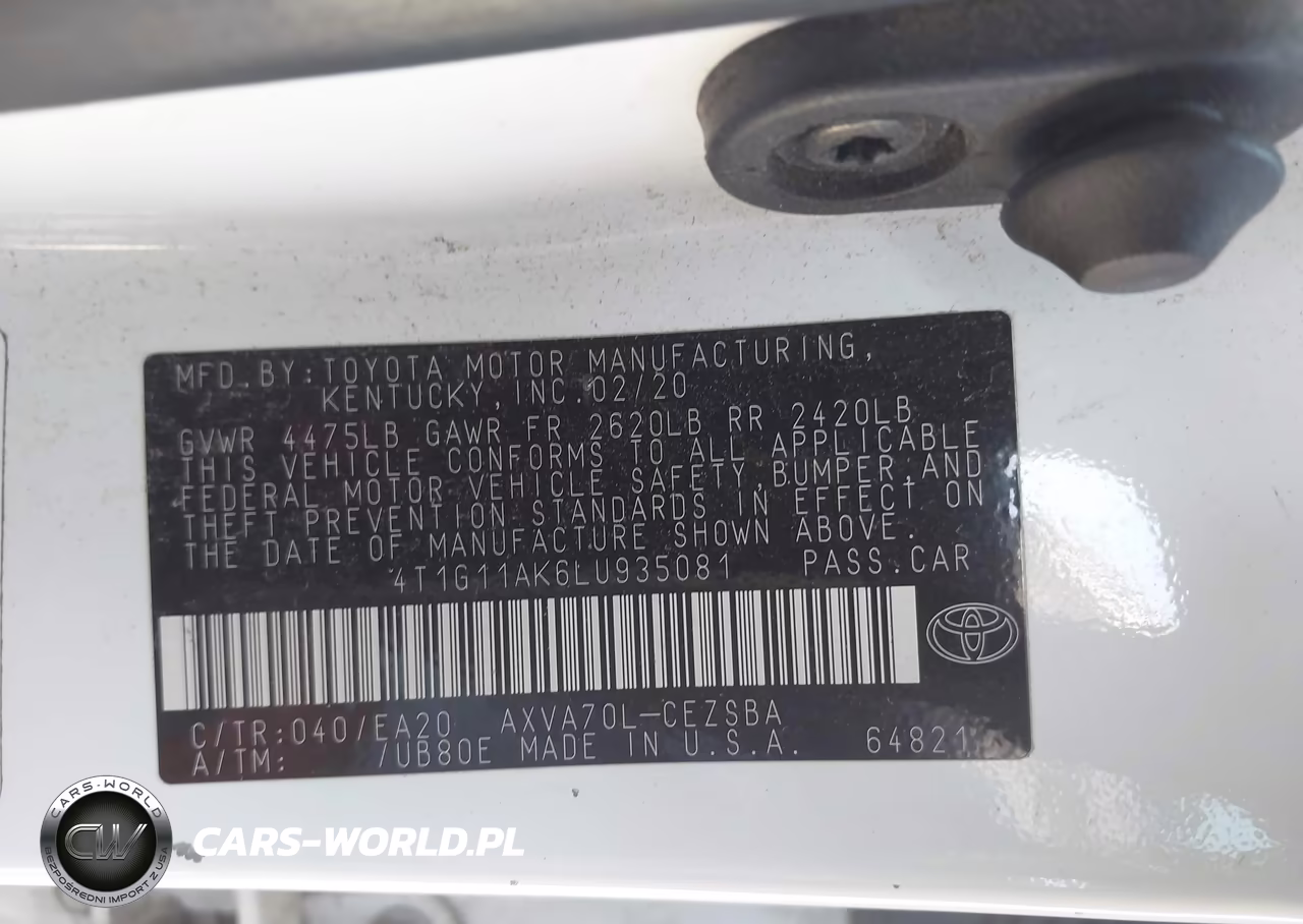 2020 Toyota Camry Se VIN:4T1G11AK6LU935081 - 9