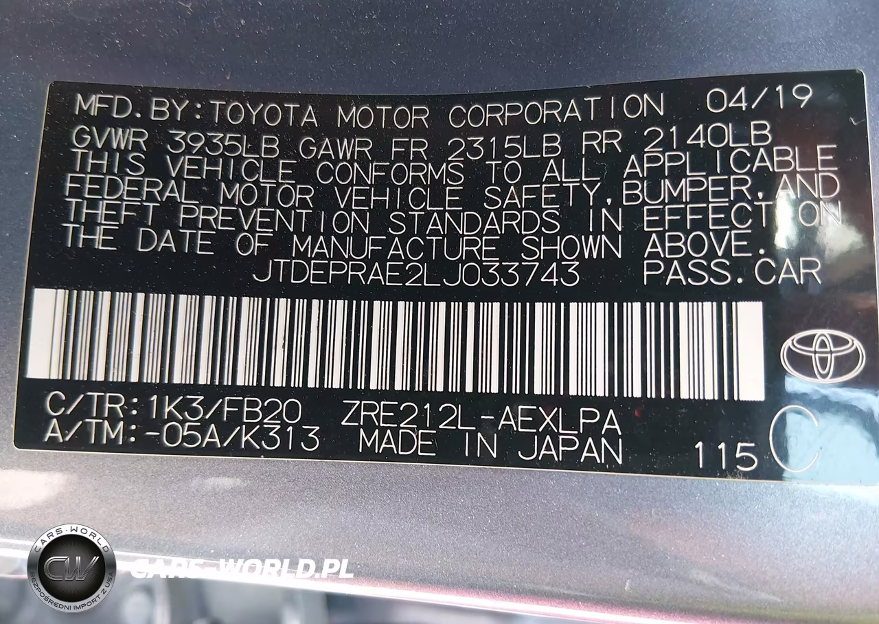 2020 Toyota Corolla Le VIN:JTDEPRAE2LJ033743 - 9