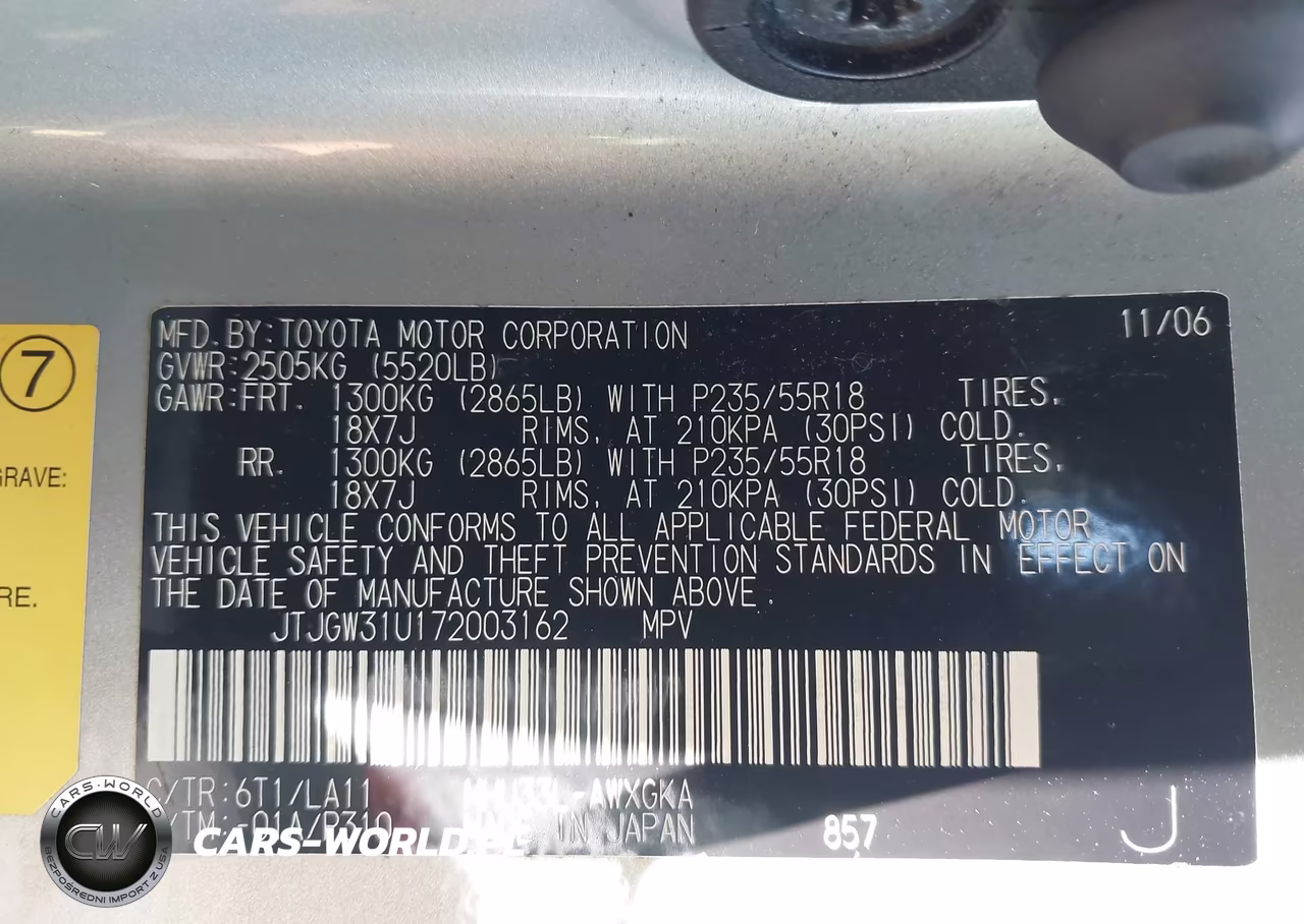 2007 Lexus Rx 400H VIN:JTJGW31U172003162 - 9