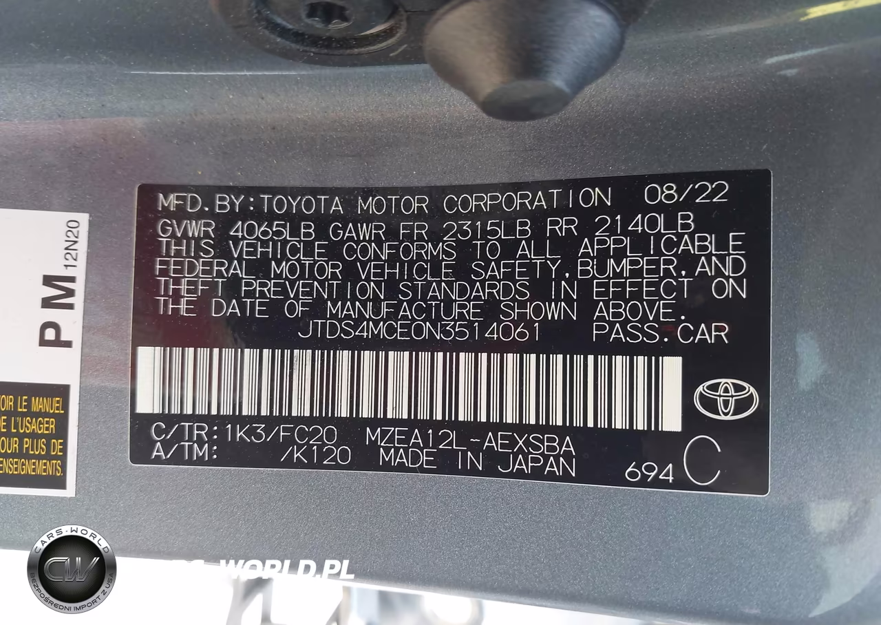 2022 Toyota Corolla Se VIN:JTDS4MCE0N3514061 - 9