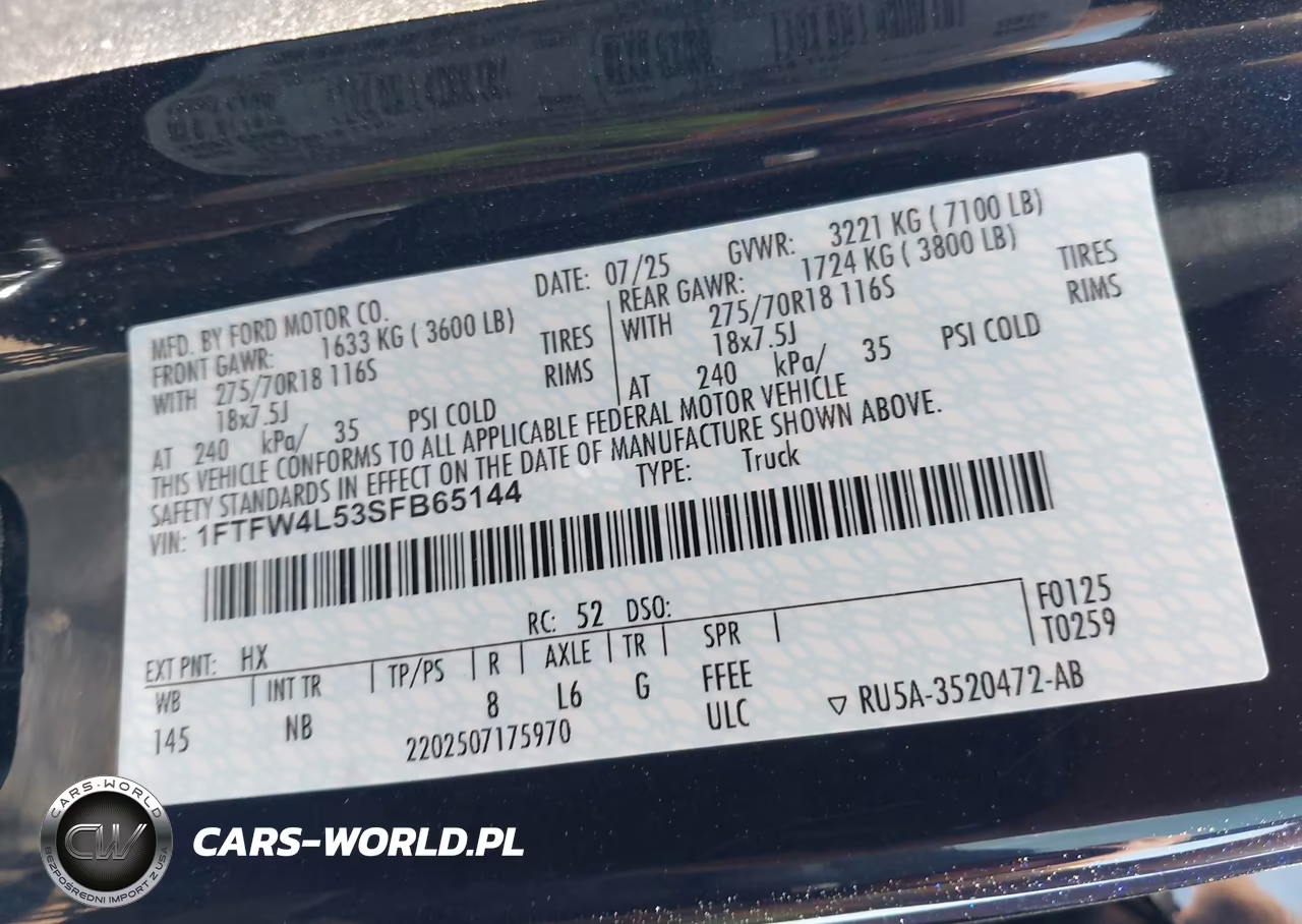2025 Ford F-150 Tremor VIN:1FTFW4L53SFB65144 - 9