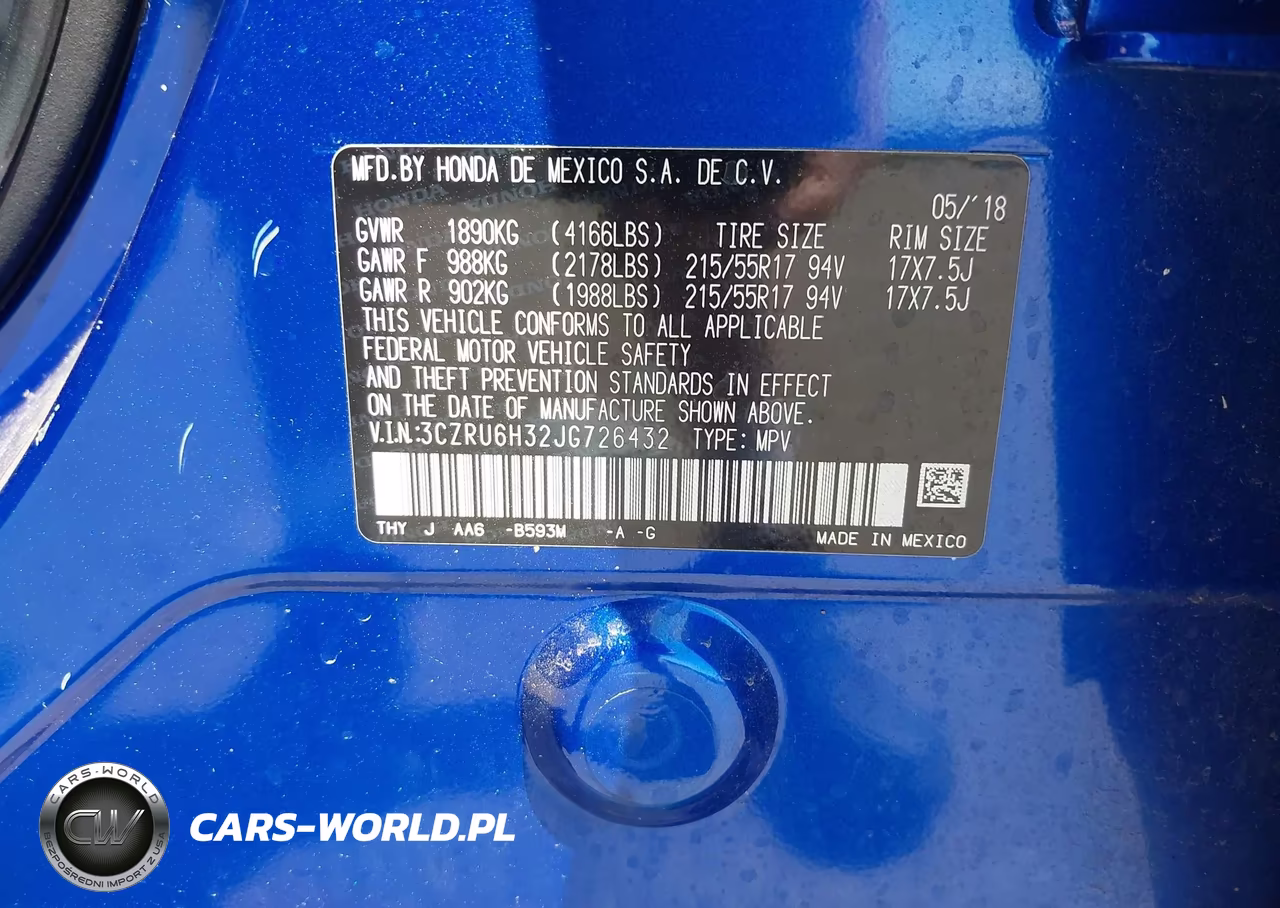 2018 Honda Hr-V Lx VIN:3CZRU6H32JG726432 - 9