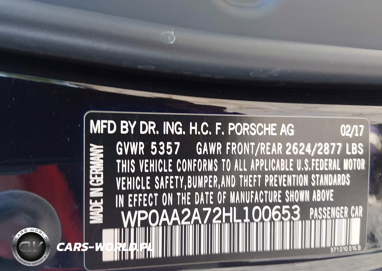 2017 Porsche Panamera 4 VIN:WP0AA2A72HL100653 - 9