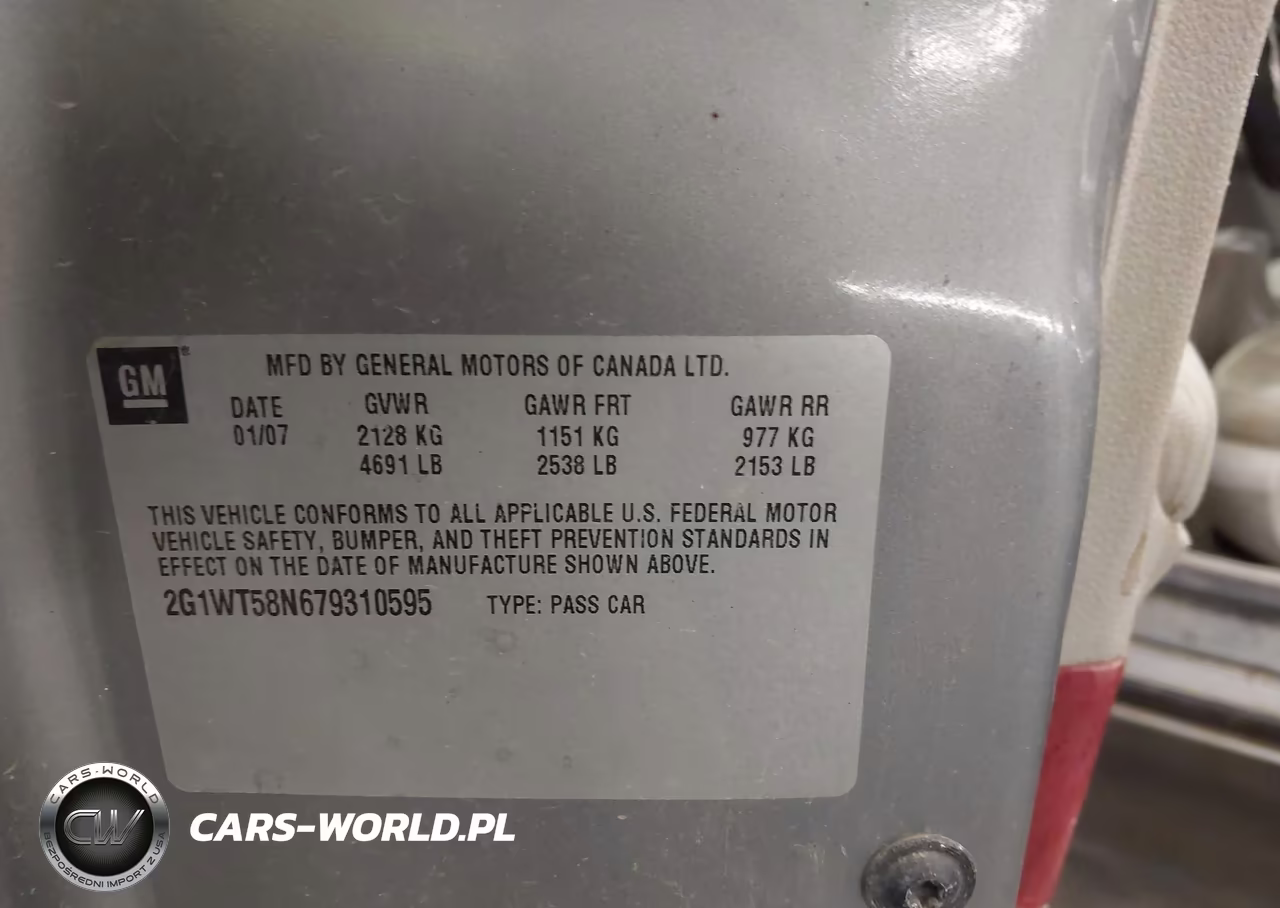 2007 Chevrolet Impala 3.5L Lt VIN:2G1WT58N679310595 - 9
