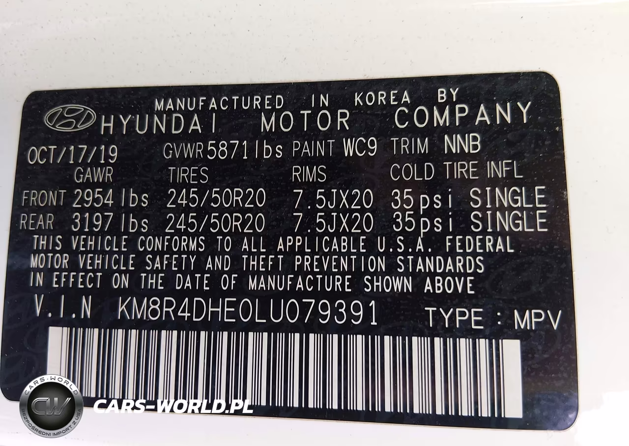 2020 Hyundai Palisade Sel VIN:KM8R4DHE0LU079391 - 9