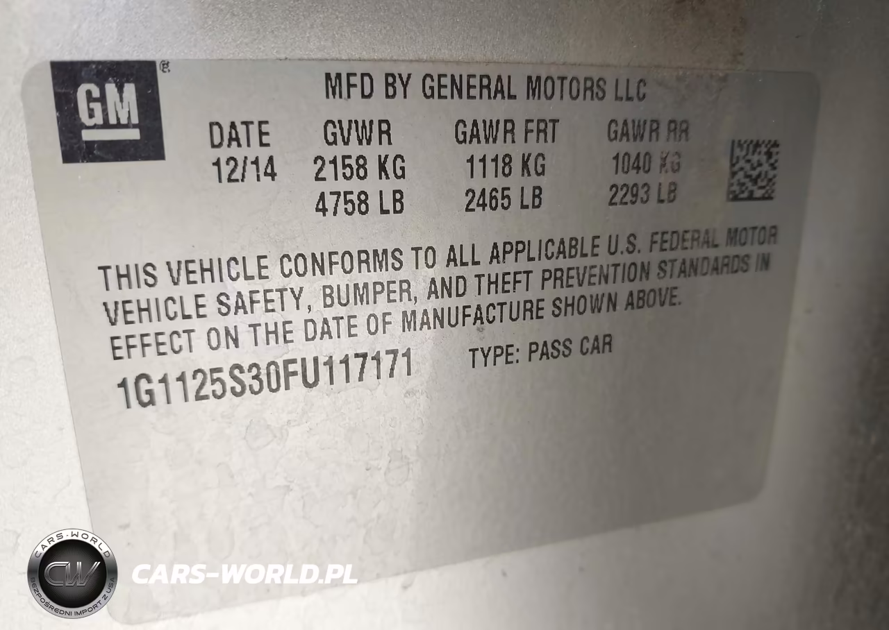 2015 Chevrolet Impala 2Lt VIN:1G1125S30FU117171 - 9