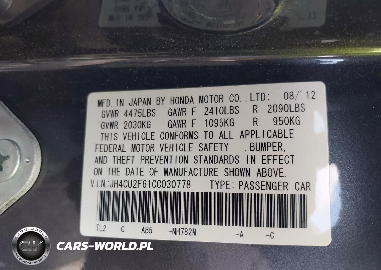 2012 Acura Tsx 2.4 VIN:JH4CU2F61CC030778 - 9