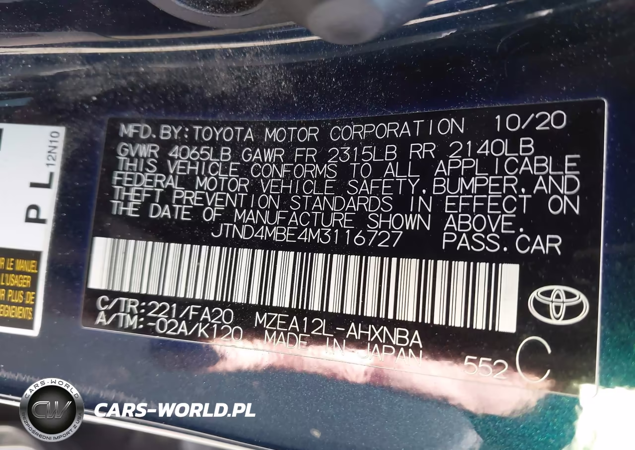 2021 Toyota Corolla Se VIN:JTND4MBE4M3116727 - 9