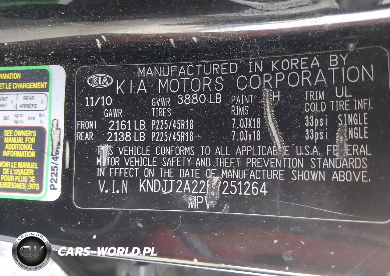 2011 Kia Soul Sport VIN:KNDJT2A22B7251264 - 9