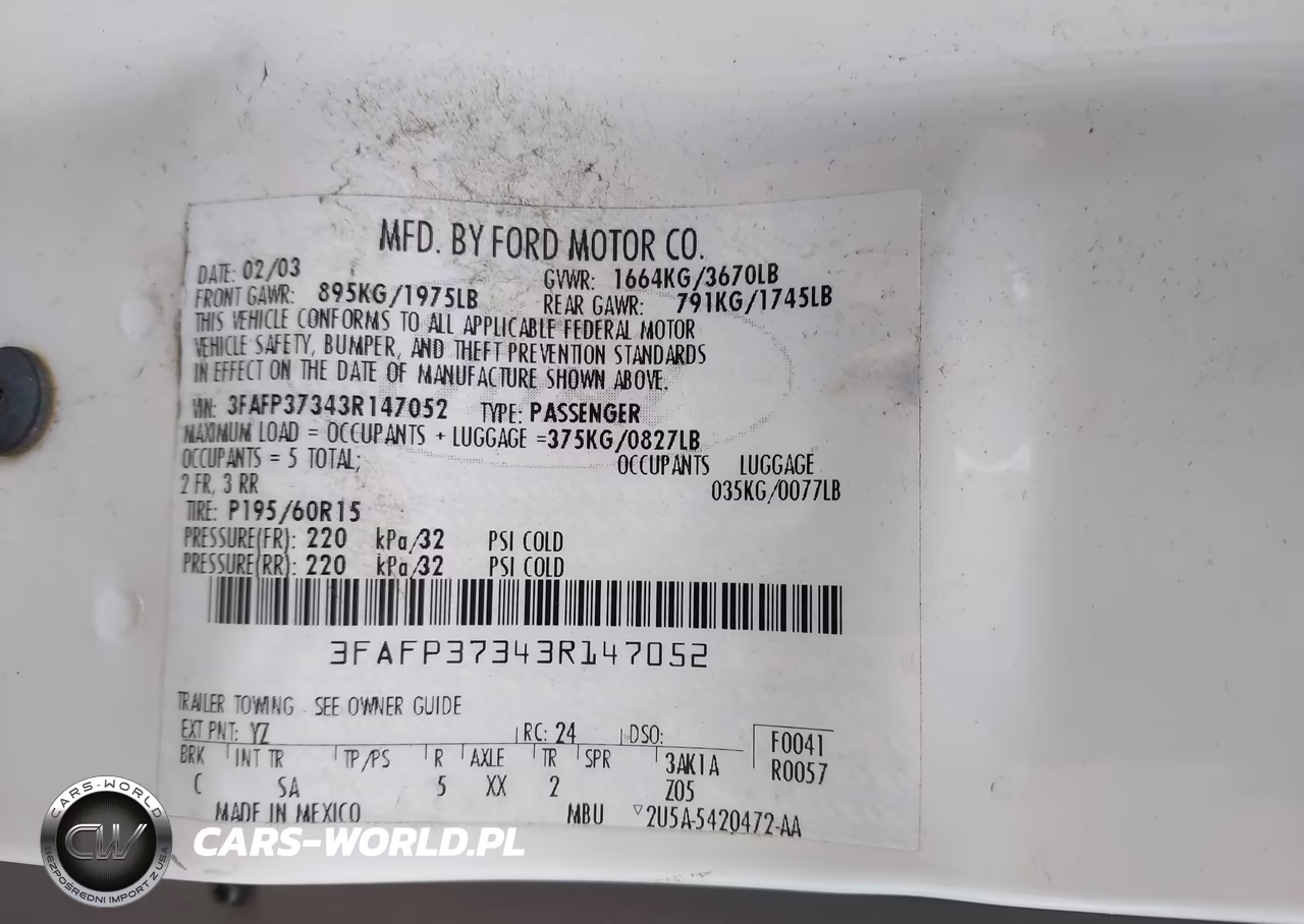 2003 Ford Focus Zx5-Zx5 Comfort VIN:3FAFP37343R147052 - 9