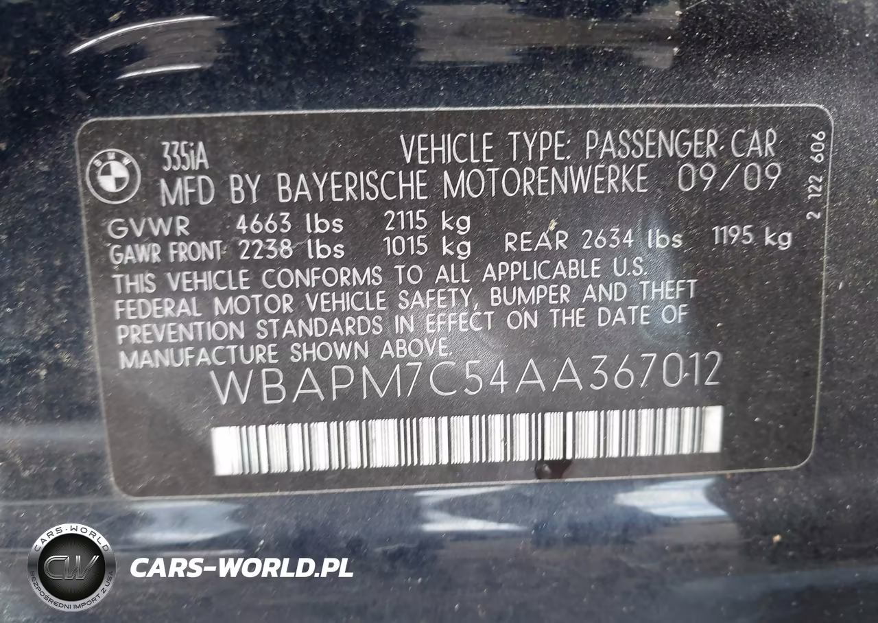 2010 BMW 335I VIN:WBAPM7C54AA367012 - 9