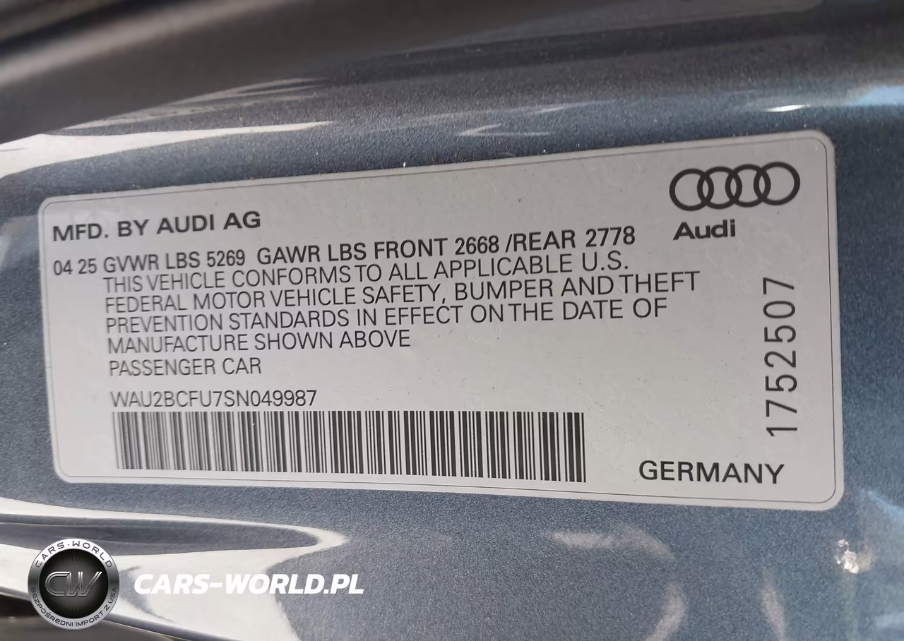 2025 Audi All-New A5 Premium Plus Tfsi Quattro S Tronic VIN:WAU2BCFU7SN049987 - 9