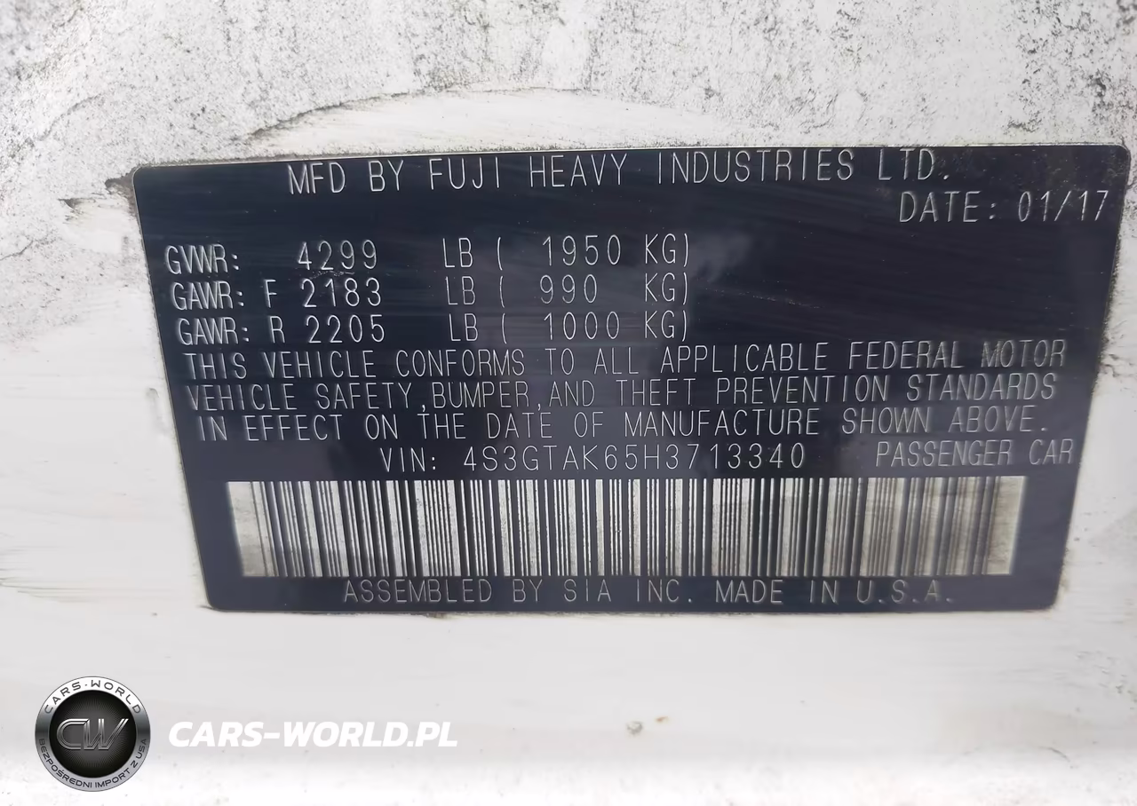 2017 Subaru Impreza 2.0I Sport VIN:4S3GTAK65H3713340 - 9