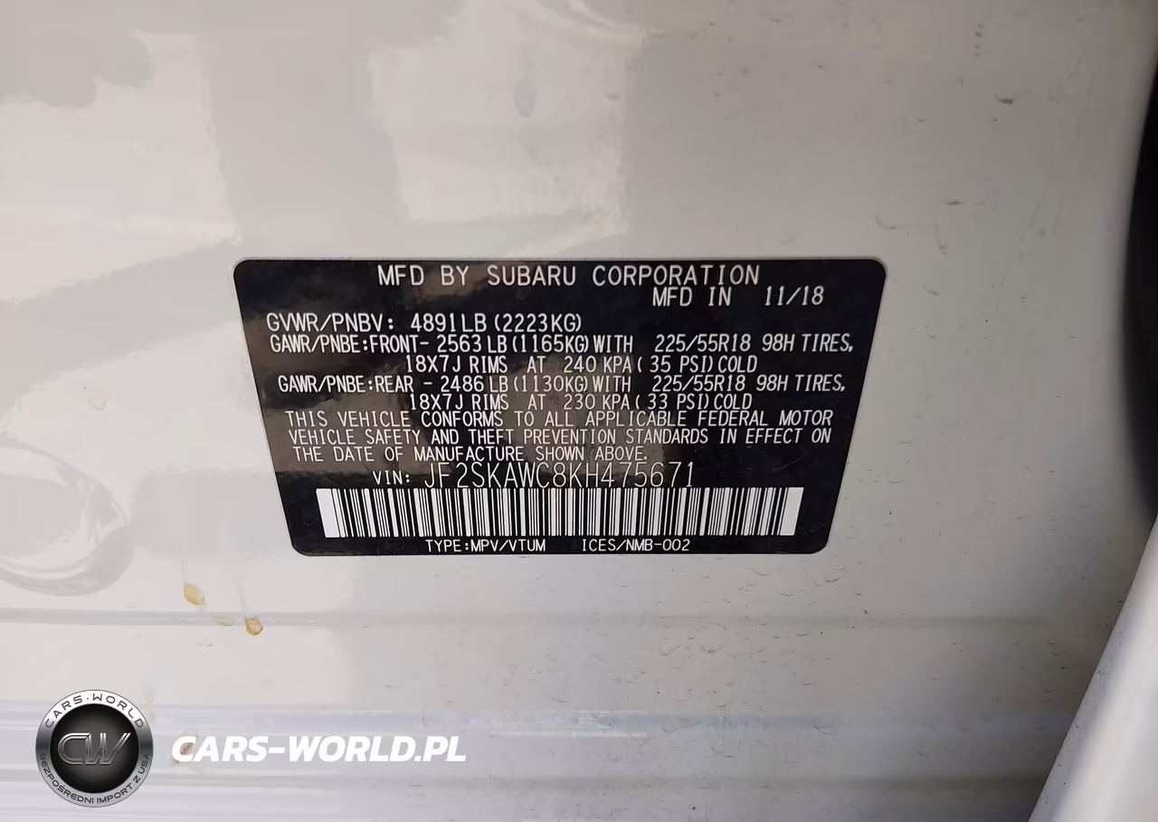 2019 Subaru Forester Touring VIN:JF2SKAWC8KH475671 - 9
