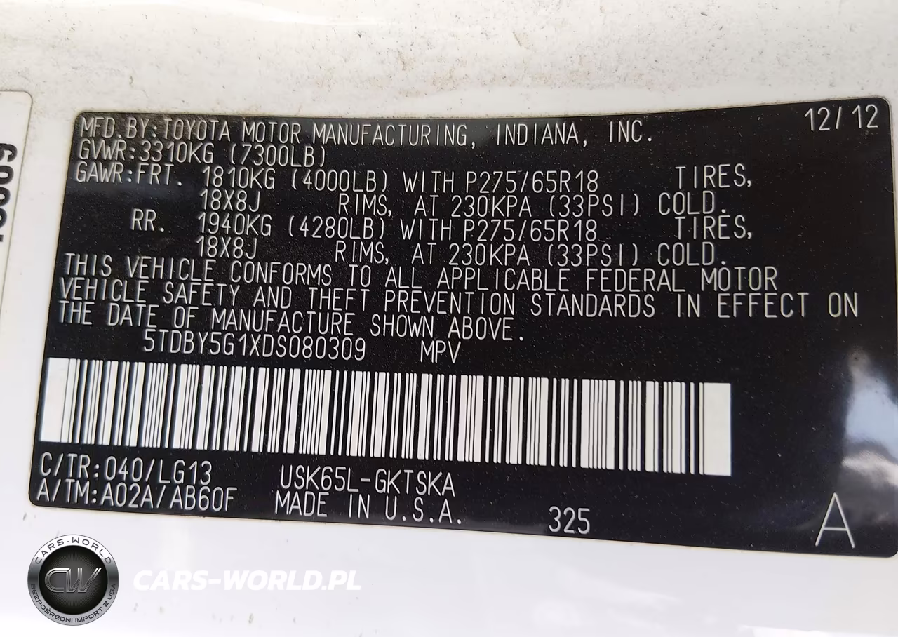 2013 Toyota Sequoia Sr5 5.7L V8 VIN:5TDBY5G1XDS080309 - 9