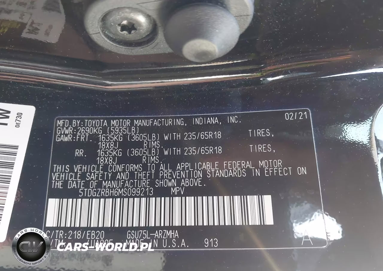 2021 Toyota Highlander Xle VIN:5TDGZRBH6MS099213 - 9