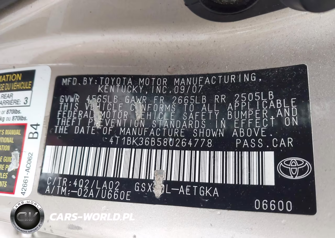 2008 Toyota Avalon Xls VIN:4T1BK36B58U264778 - 9