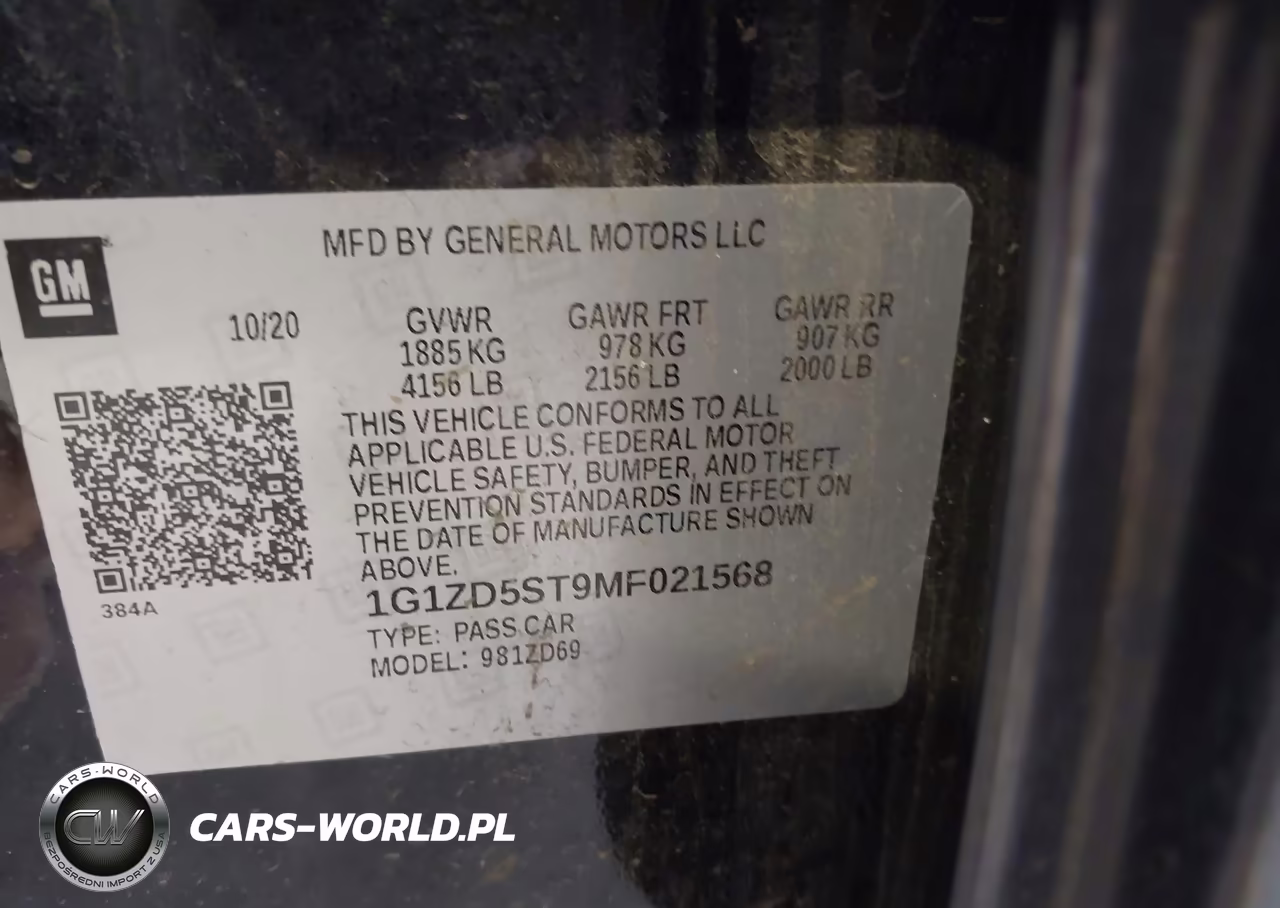 2021 Chevrolet Malibu Fwd Lt VIN:1G1ZD5ST9MF021568 - 9