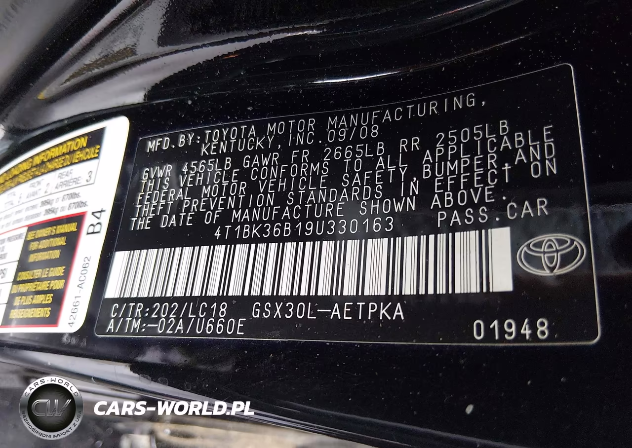 2009 Toyota Avalon Limited VIN:4T1BK36B19U330163 - 9