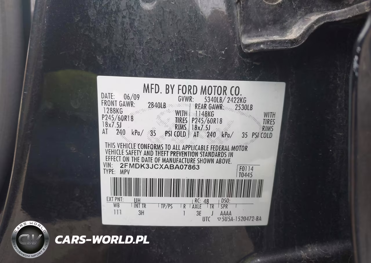 2010 Ford Edge Sel VIN:2FMDK3JCXABA07863 - 9