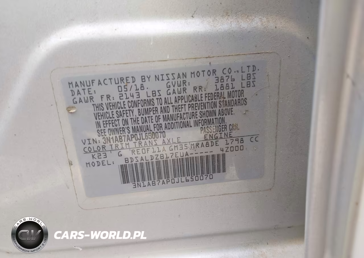 2018 Nissan Sentra Sv VIN:3N1AB7AP0JL650070 - 9