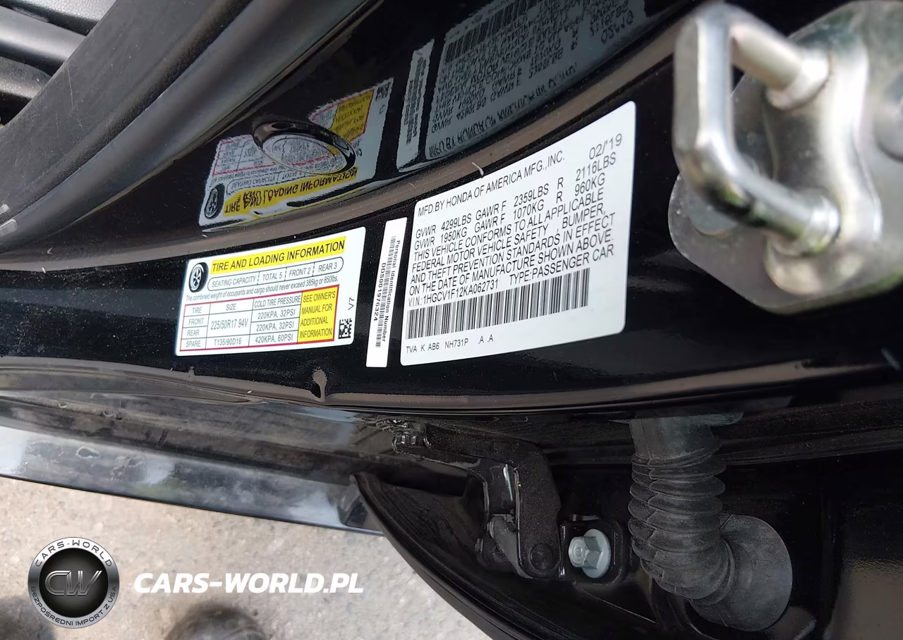 2019 Honda Accord Lx VIN:1HGCV1F12KA062731 - 9