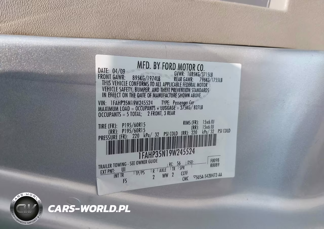 2009 Ford Focus Se VIN:1FAHP35N19W245524 - 9