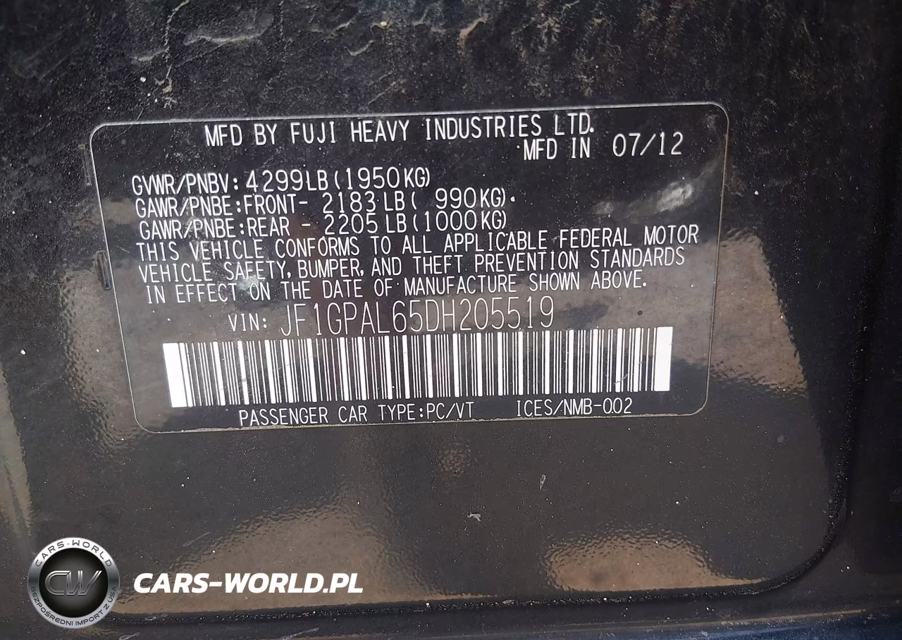 2013 Subaru Impreza 2.0I Sport Premium VIN:JF1GPAL65DH205519 - 9