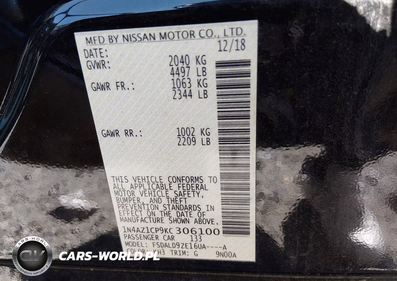 2019 Nissan Leaf Sv VIN:1N4AZ1CP9KC306100 - 9