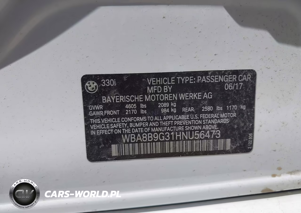 2017 BMW 330I VIN:WBA8B9G31HNU56473 - 9