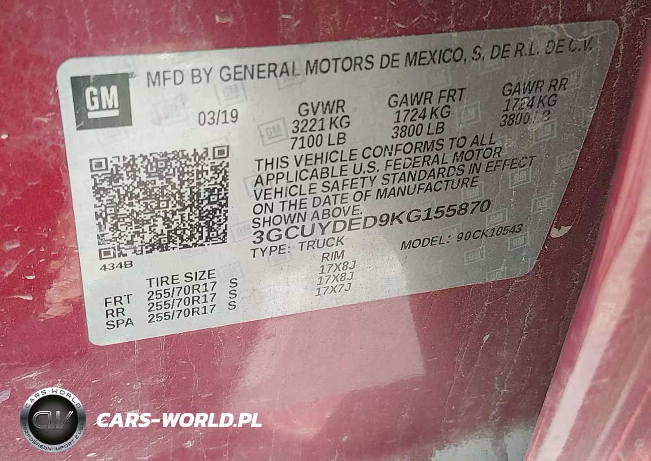 2019 Chevrolet Silverado 1500 Lt VIN:3GCUYDED9KG155870 - 9