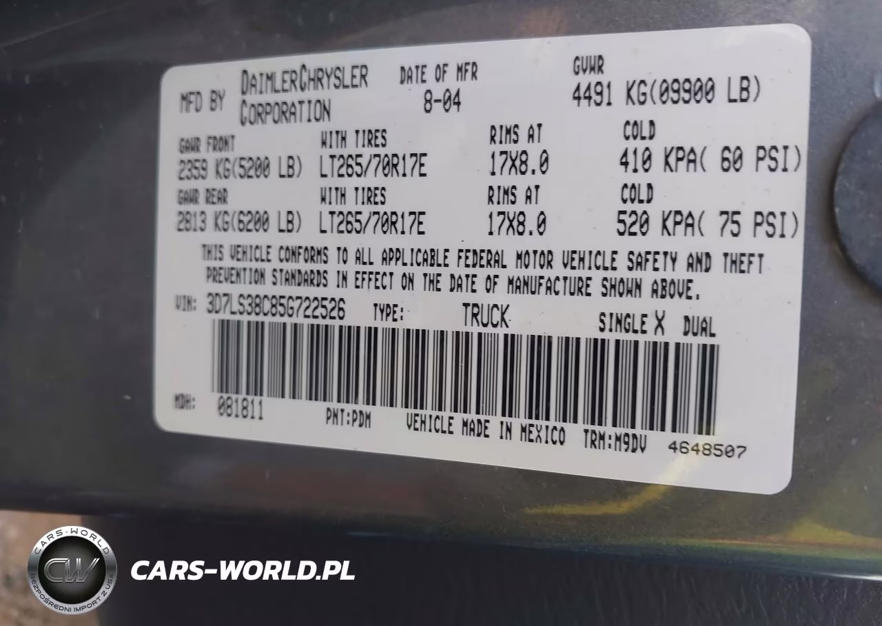 2005 Dodge Ram 3500 Slt-Laramie VIN:3D7LS38C85G722526 - 9