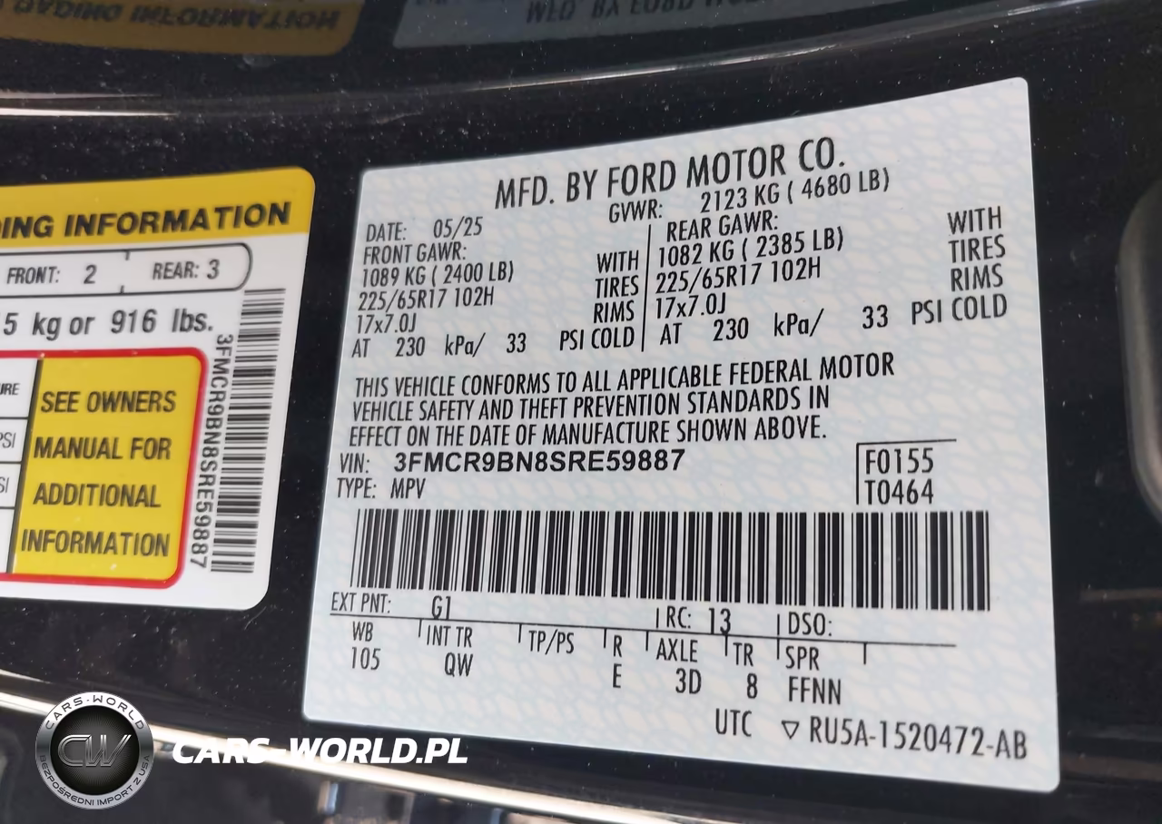 2025 Ford Bronco Sport Big Bend VIN:3FMCR9BN8SRE59887 - 9