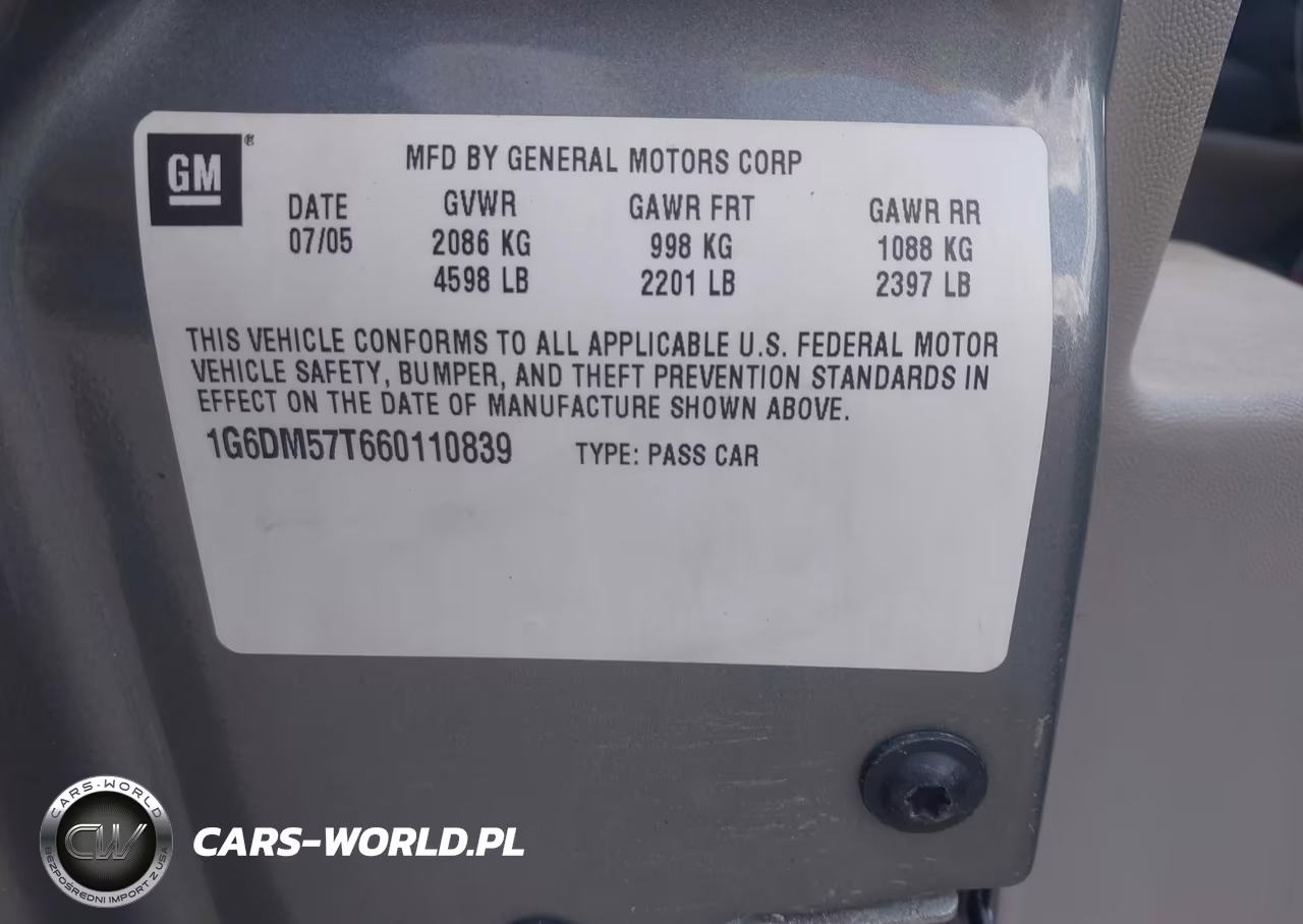 2006 Cadillac Cts Base W-1Sa VIN:1G6DM57T660110839 - 9