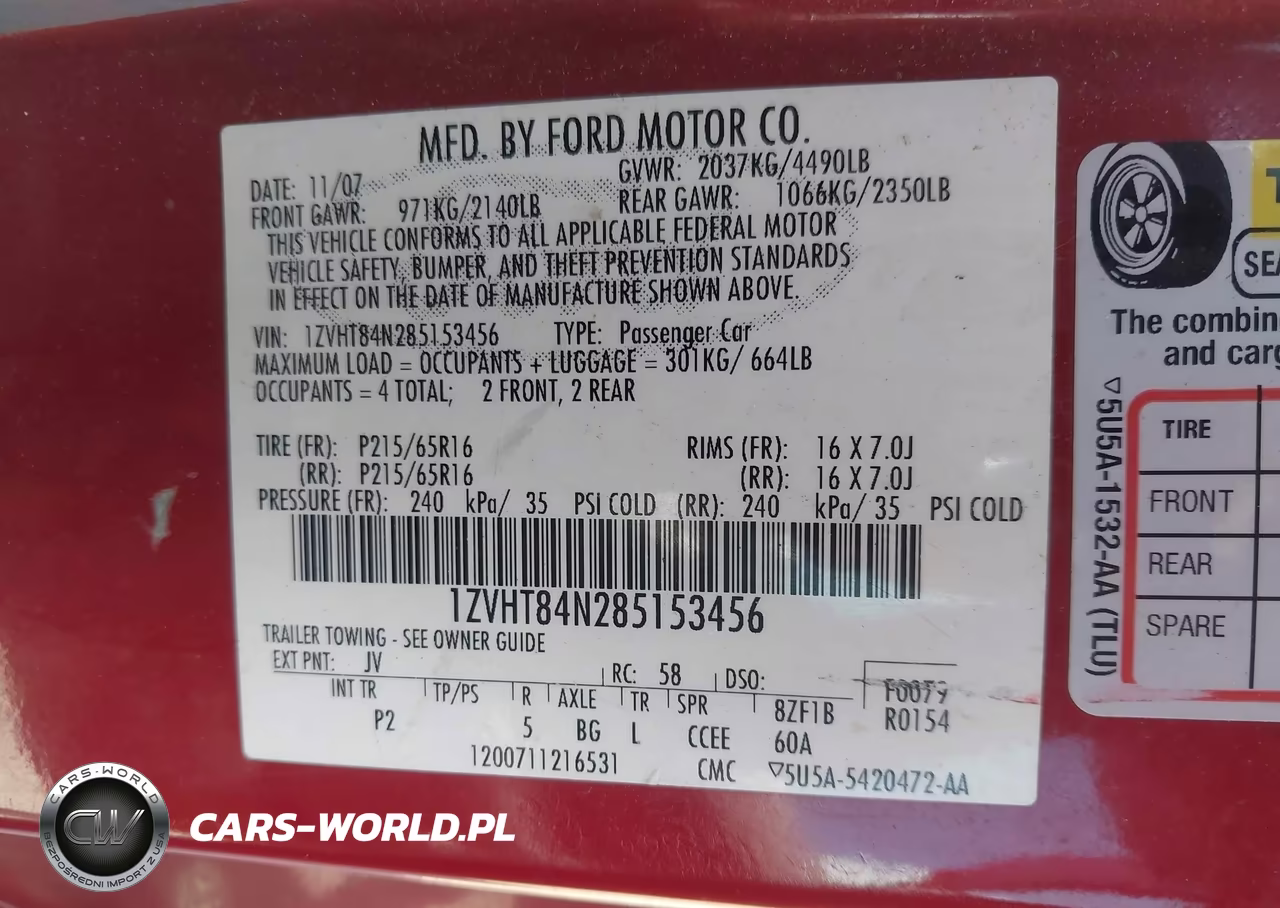 2008 Ford Mustang V6 Deluxe-V6 Premium VIN:1ZVHT84N285153456 - 9