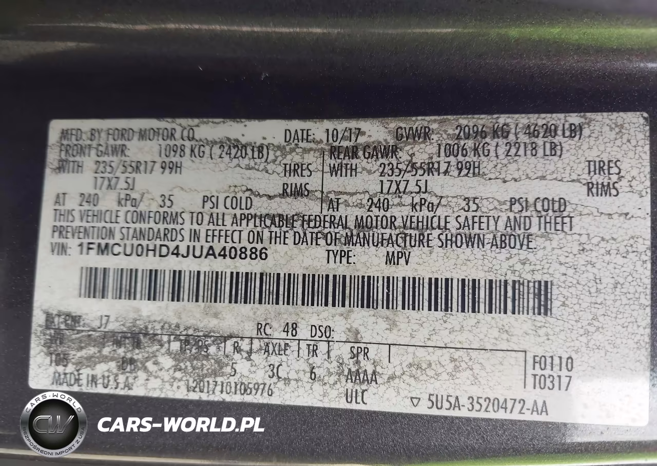 2018 Ford Escape Sel VIN:1FMCU0HD4JUA40886 - 9