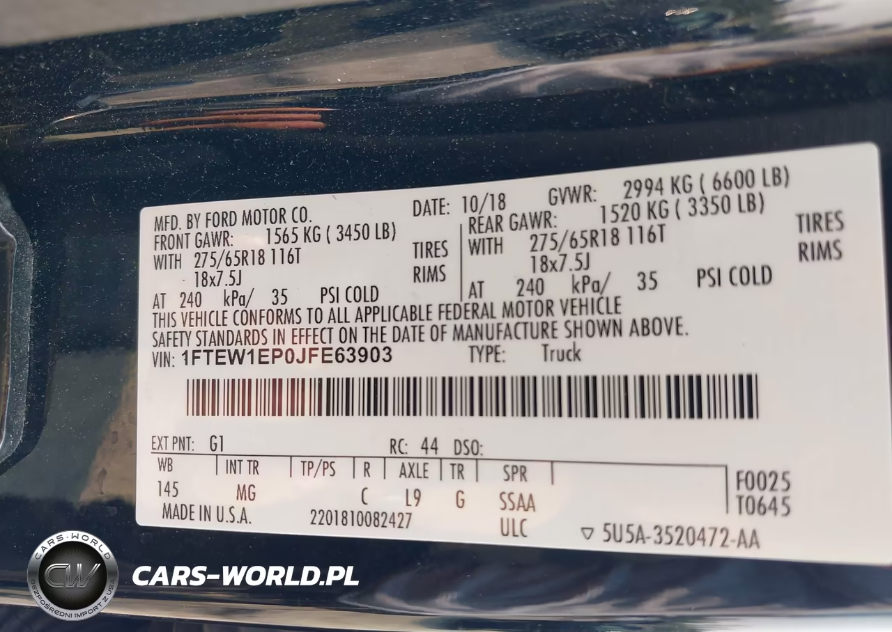 2018 Ford F-150 Xlt VIN:1FTEW1EP0JFE63903 - 9