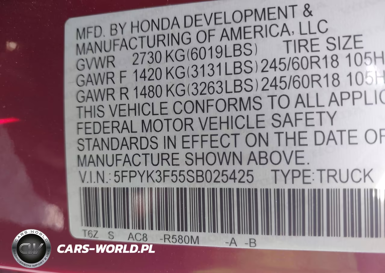 2025 Honda Ridgeline Rtl VIN:5FPYK3F55SB025425 - 9