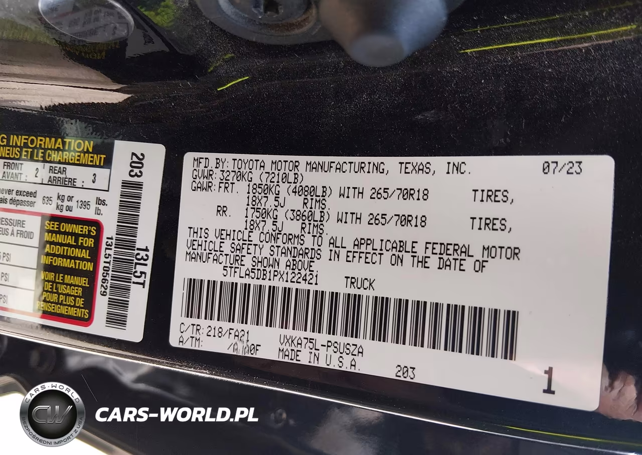 2023 Toyota Tundra Sr5 VIN:5TFLA5DB1PX122421 - 9