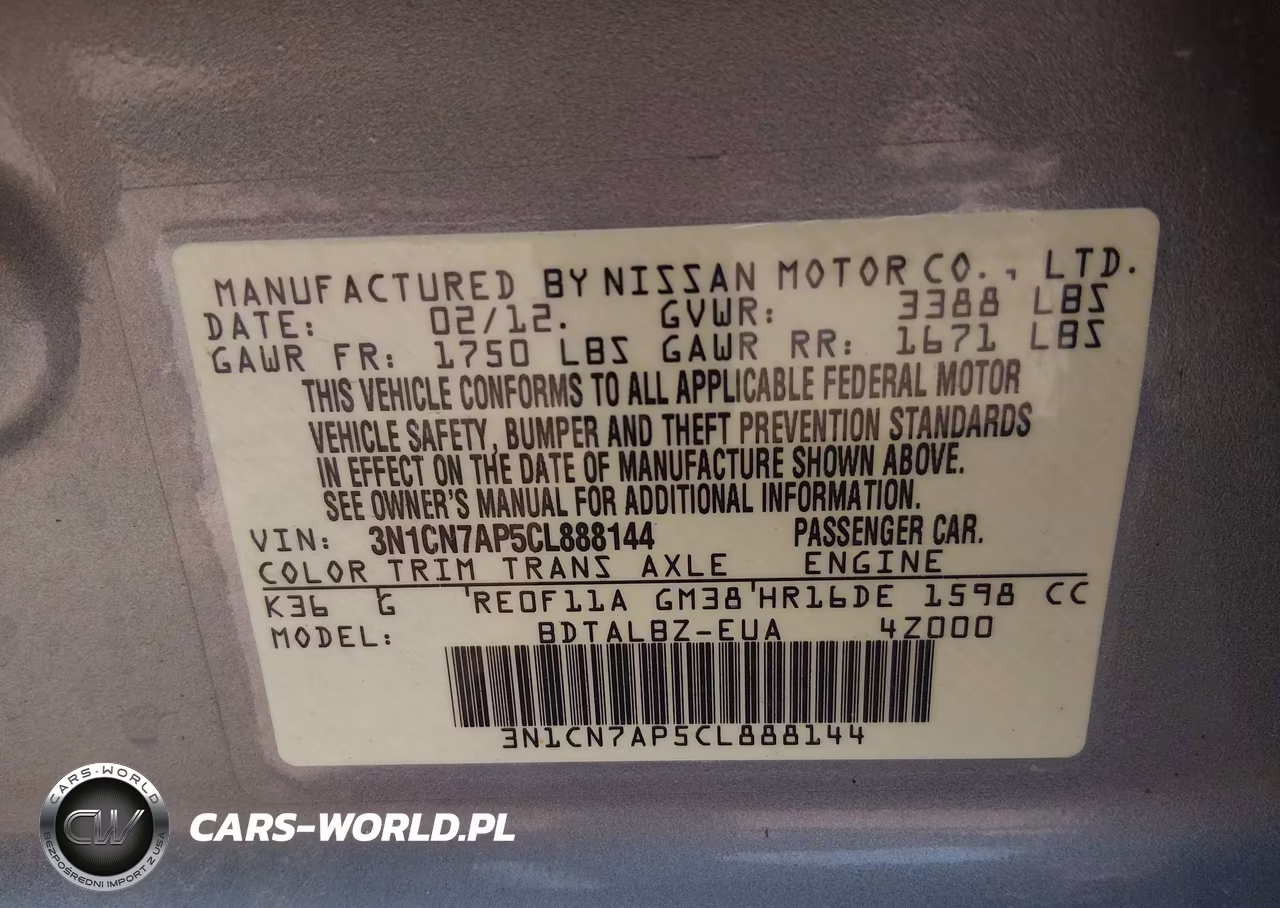 2012 Nissan Versa 1.6 Sv VIN:3N1CN7AP5CL888144 - 9