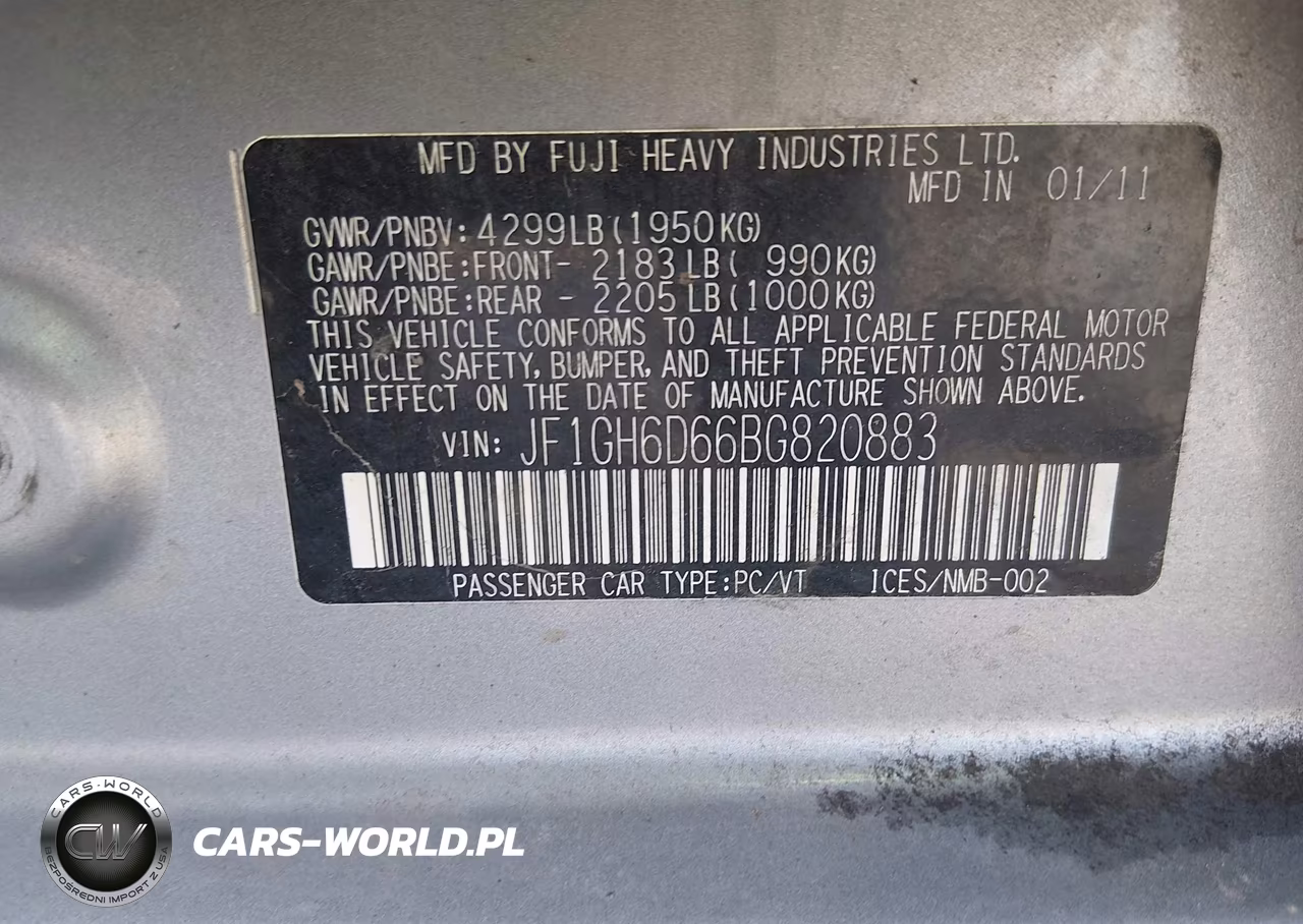 2011 Subaru Impreza Outback Sport VIN:JF1GH6D66BG820883 - 9