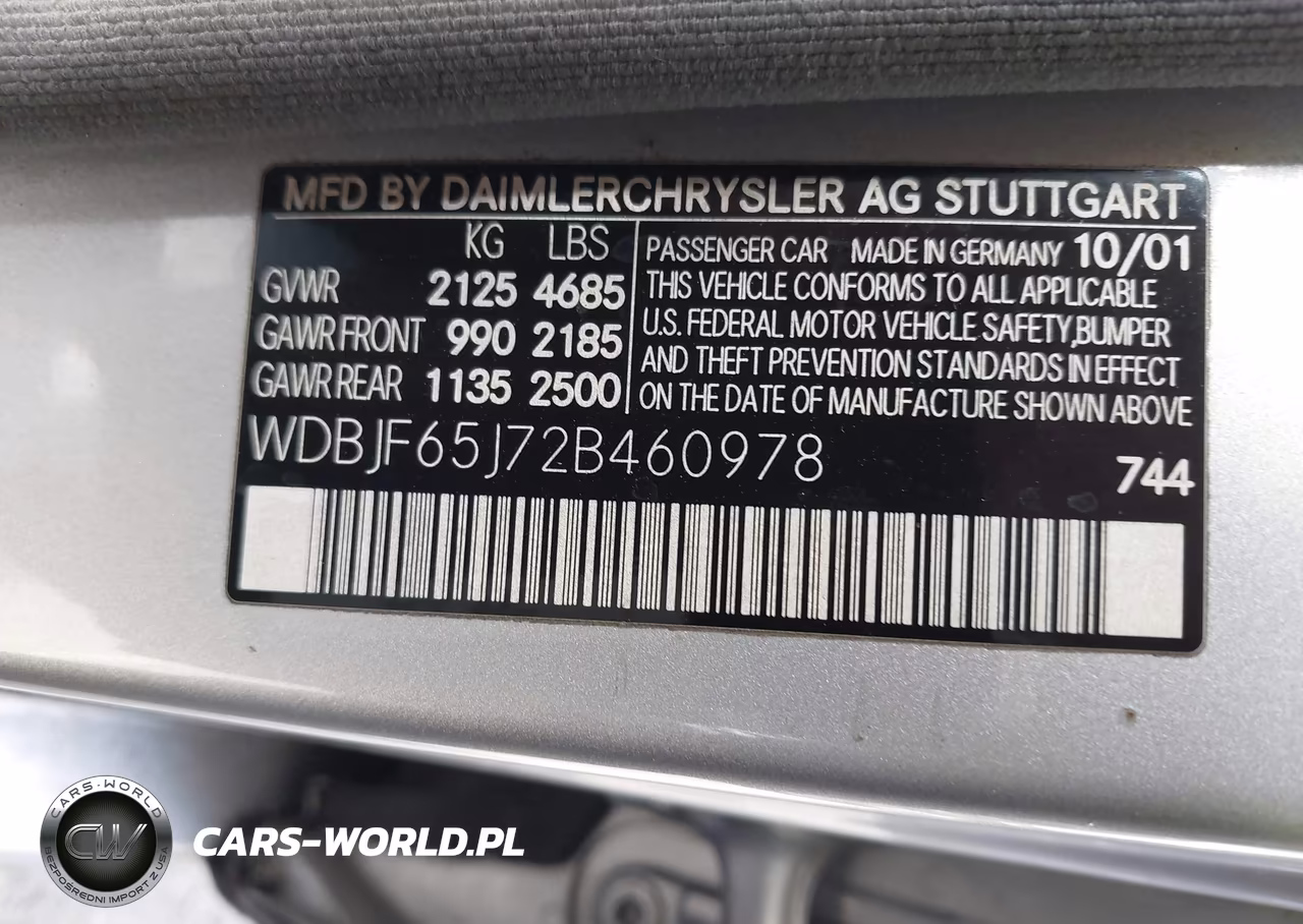 2002 Mercedes-Benz E 320 Special Edition VIN:WDBJF65J72B460978 - 9