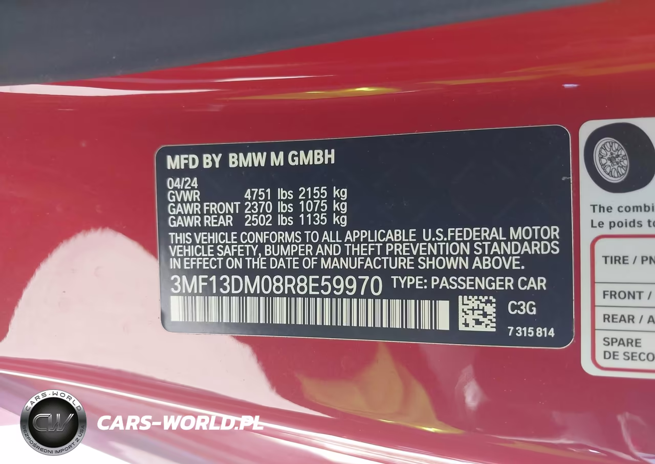2024 BMW M2 VIN:3MF13DM08R8E59970 - 9