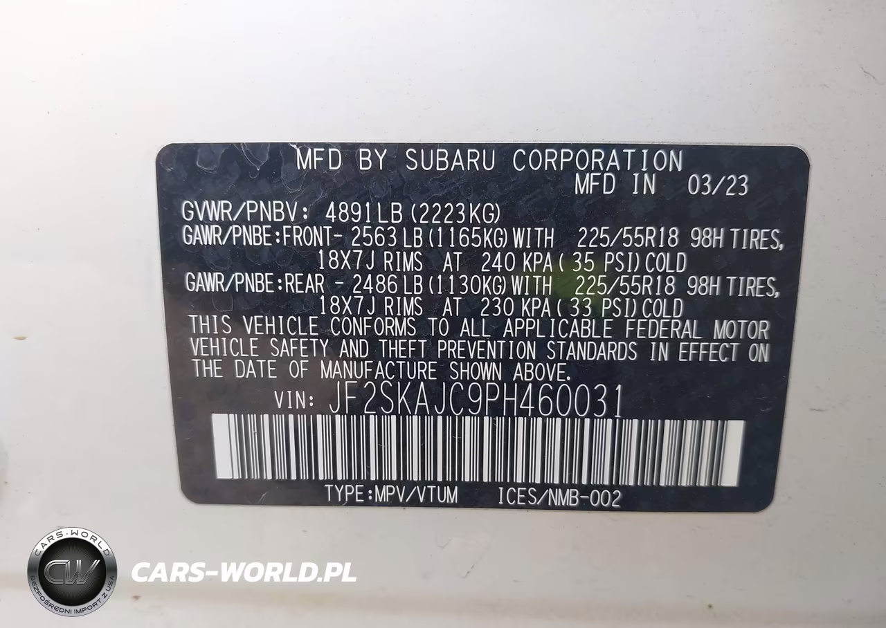 2023 Subaru Forester Sport VIN:JF2SKAJC9PH460031 - 9