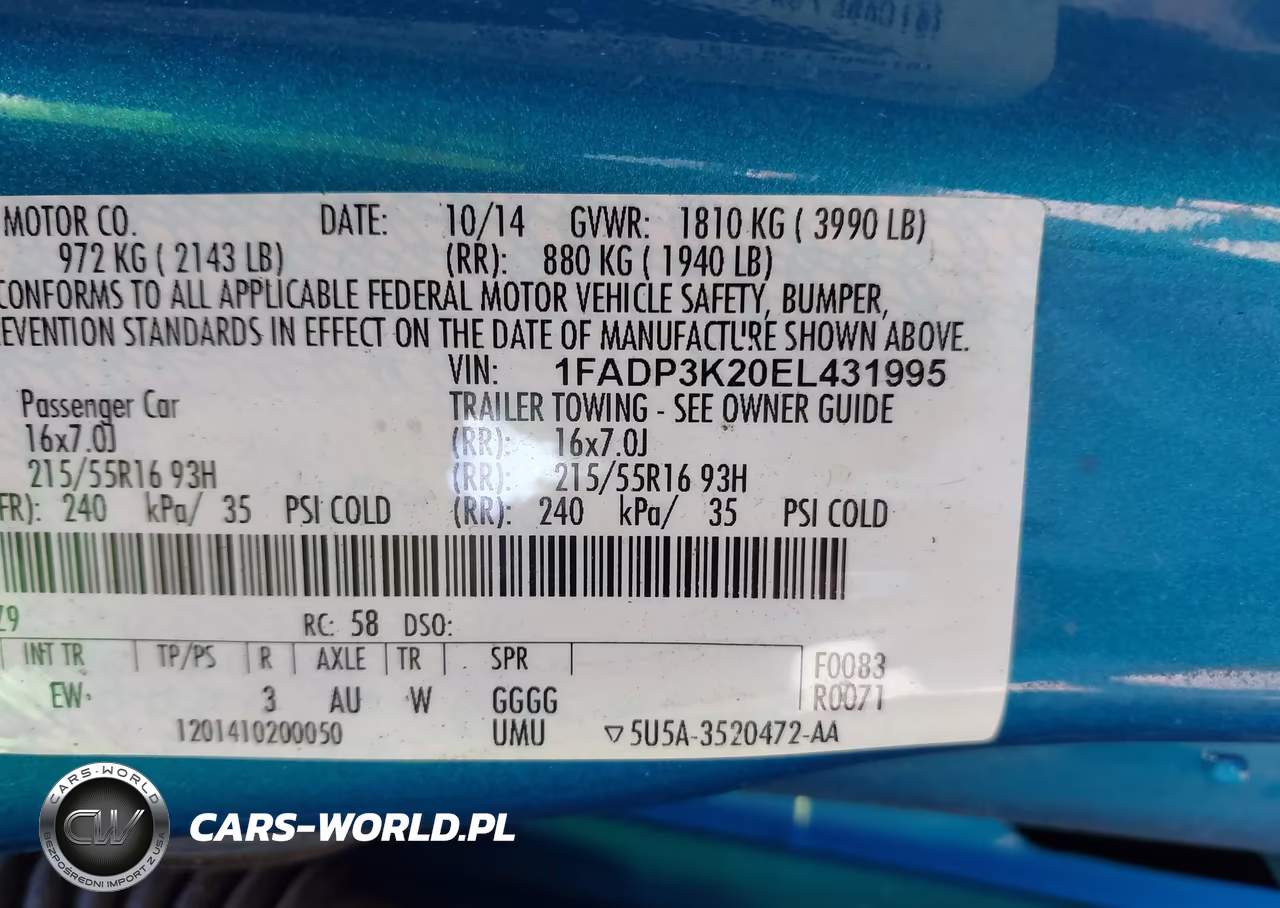 2014 Ford Focus Se VIN:1FADP3K20EL431995 - 9