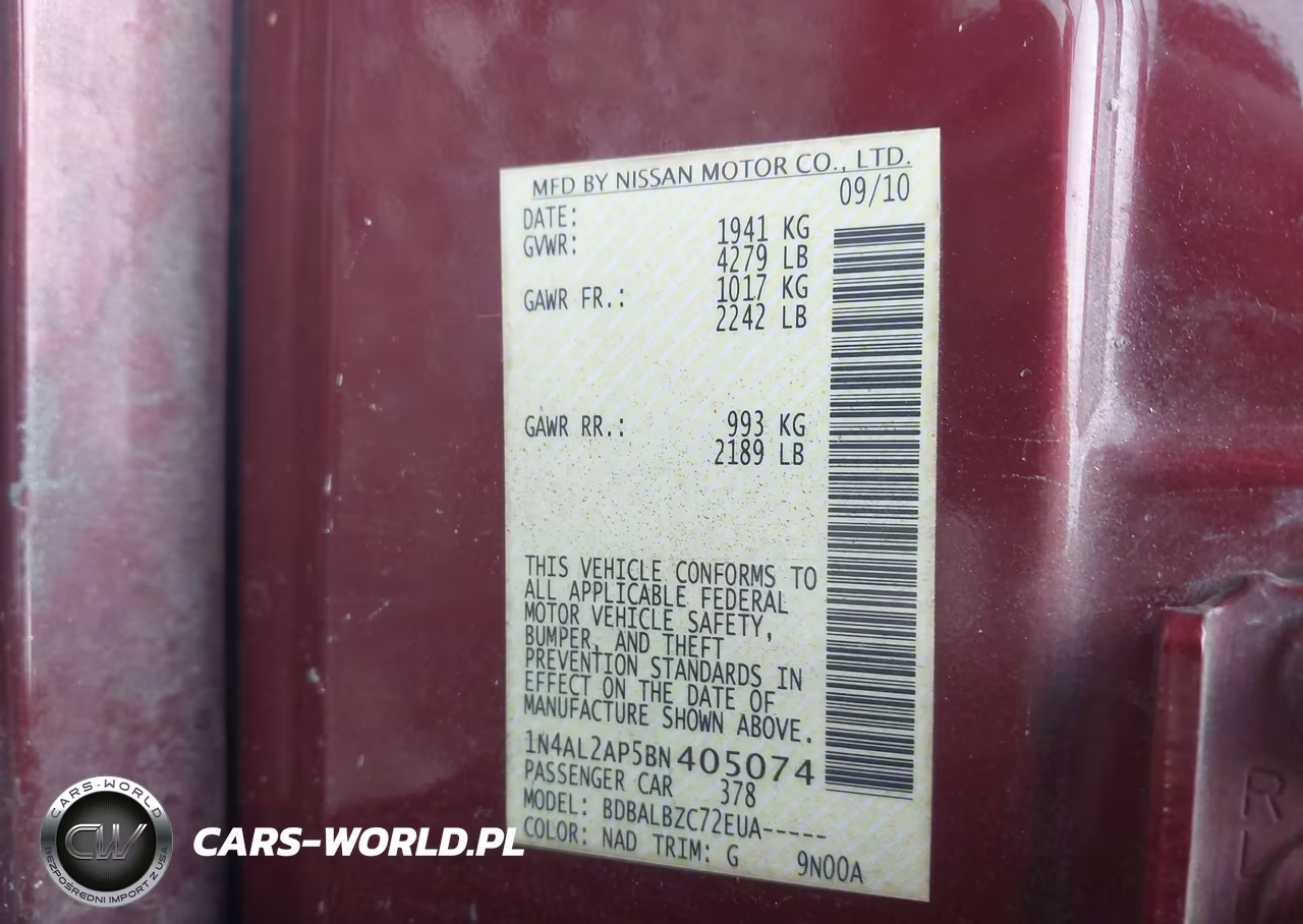 2011 Nissan Altima 2.5 S VIN:1N4AL2AP5BN405074 - 9