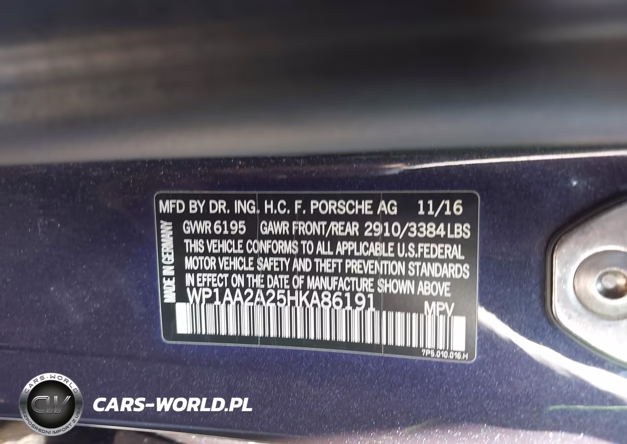 2017 Porsche Cayenne Platinum Edition VIN:WP1AA2A25HKA86191 - 9