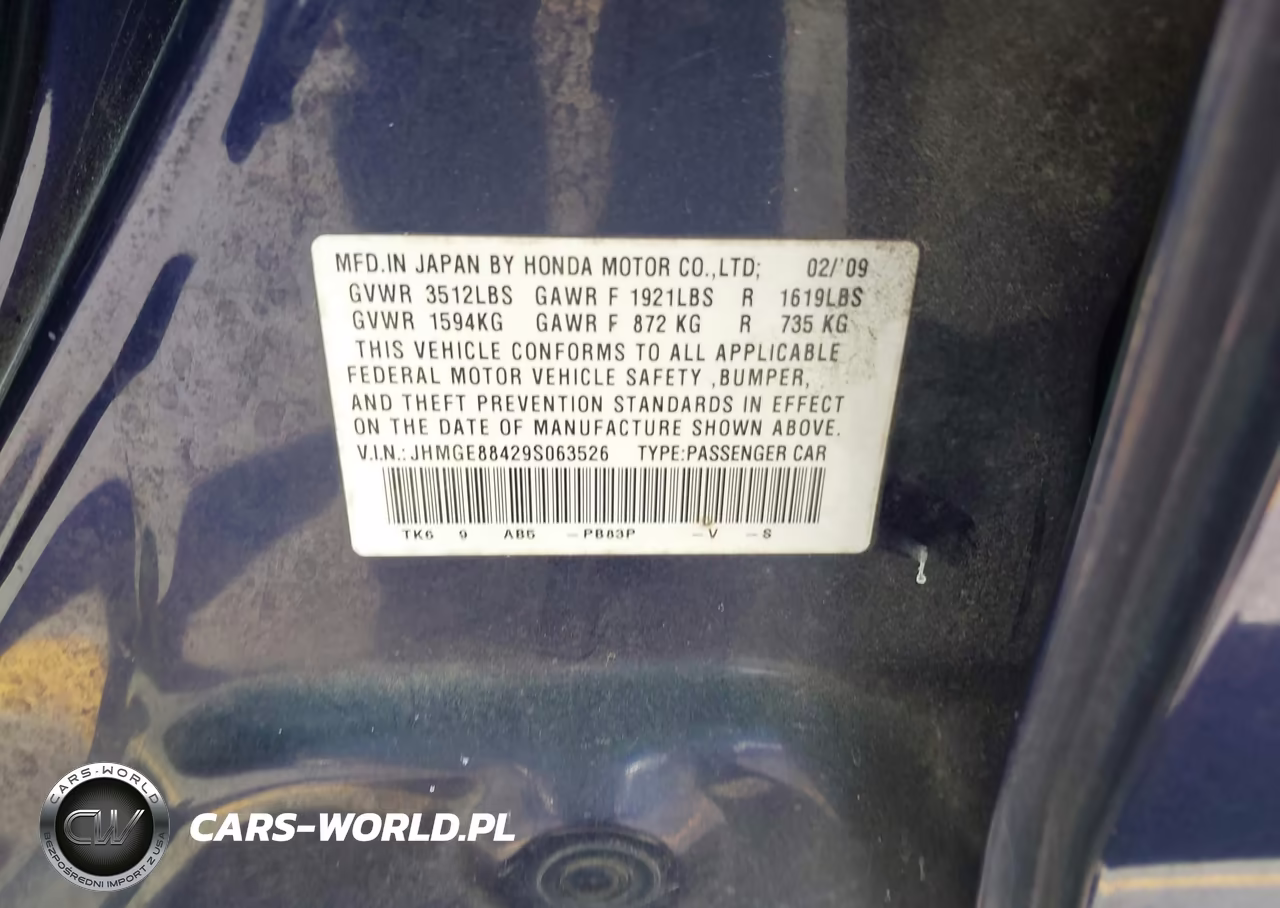2009 Honda Fit Sport VIN:JHMGE88429S063526 - 9