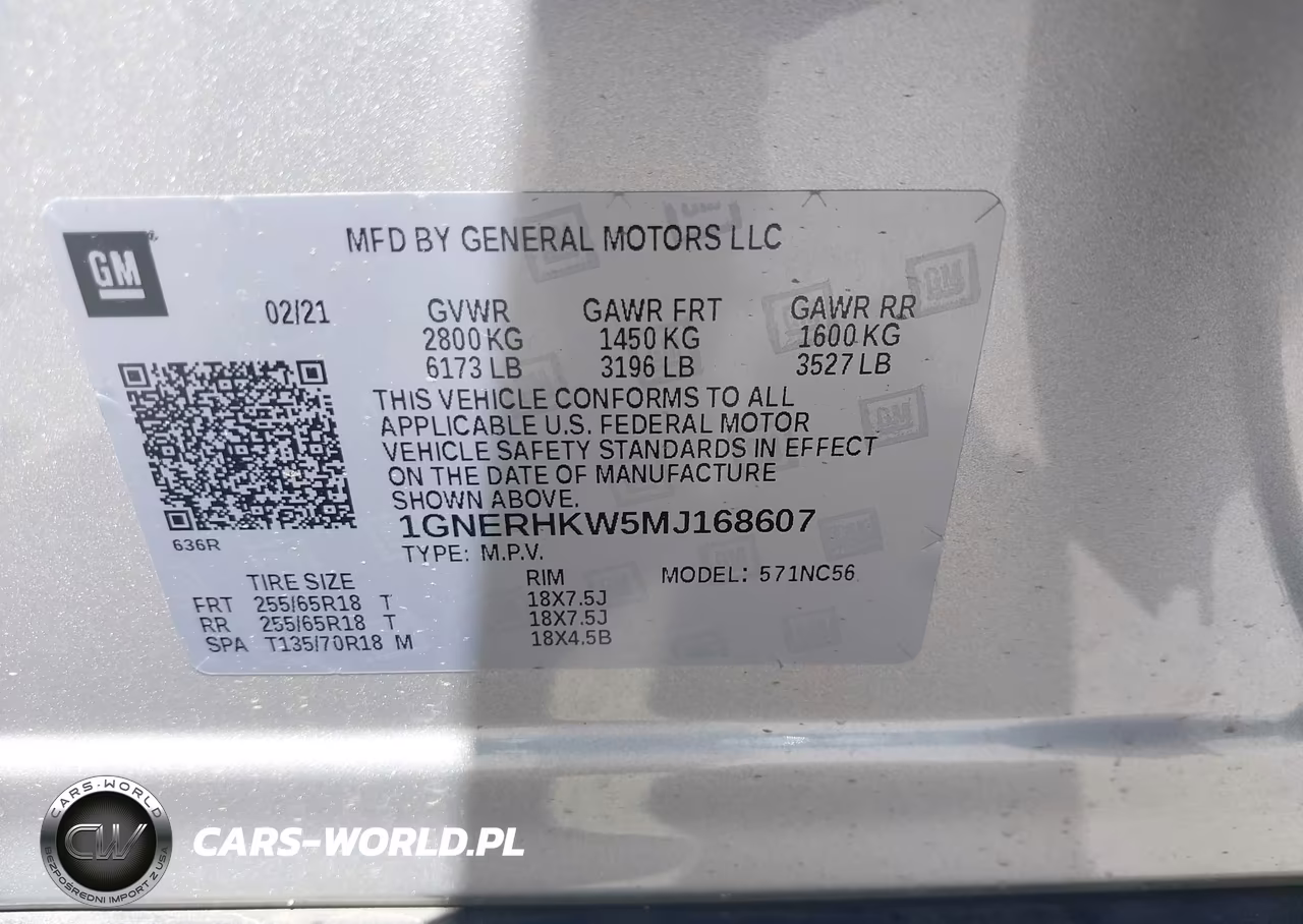 2021 Chevrolet Traverse Fwd Lt Leather VIN:1GNERHKW5MJ168607 - 9