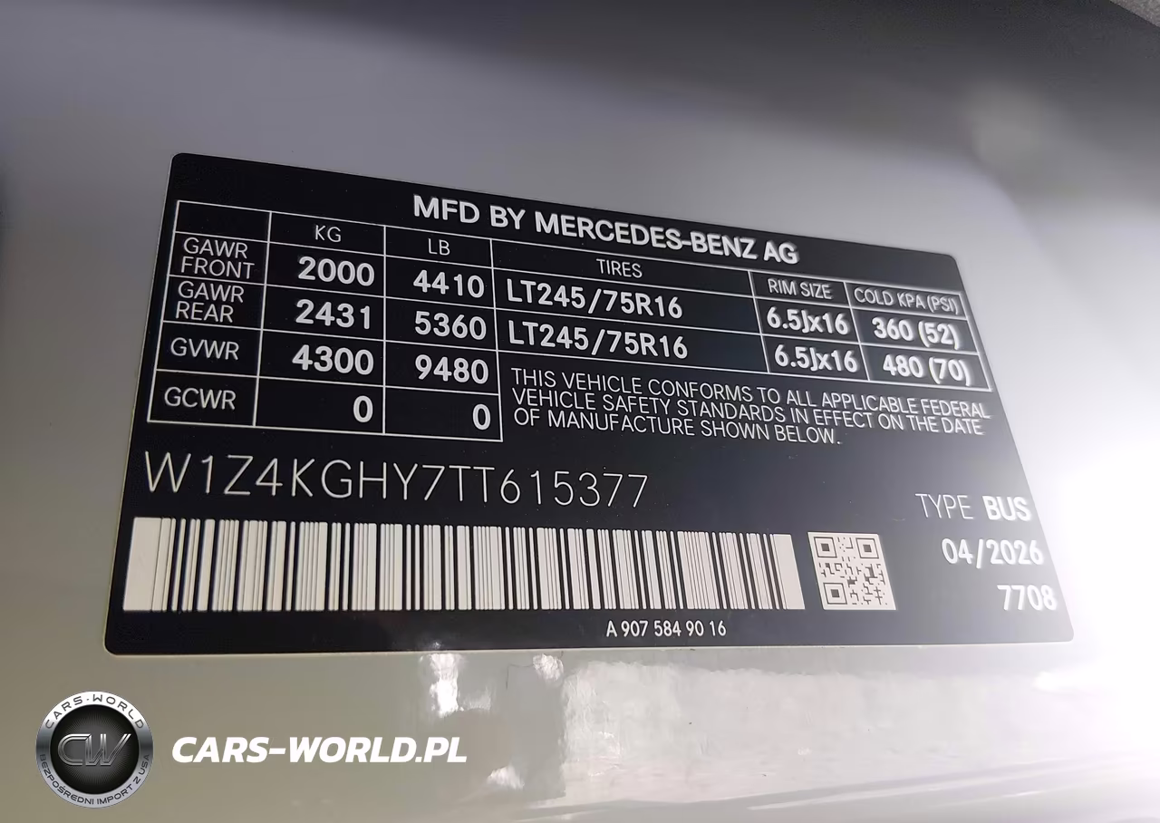2026 Mercedes-Benz Sprinter 2500 High Roof 4-Cyl Diesel VIN:W1Z4KGHY7TT615377 - 9